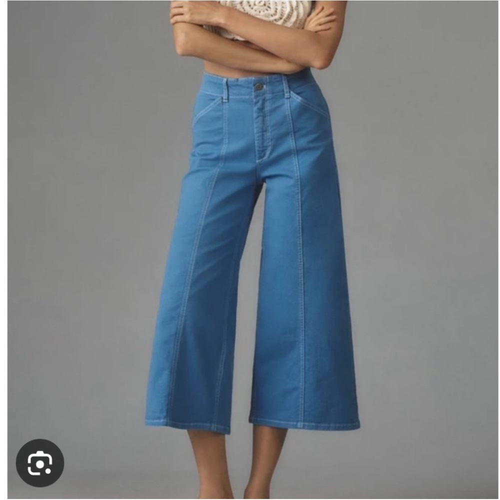 Maeve The Delaney Crop Clean-Seamed High-Rise Wide-Leg Jeans